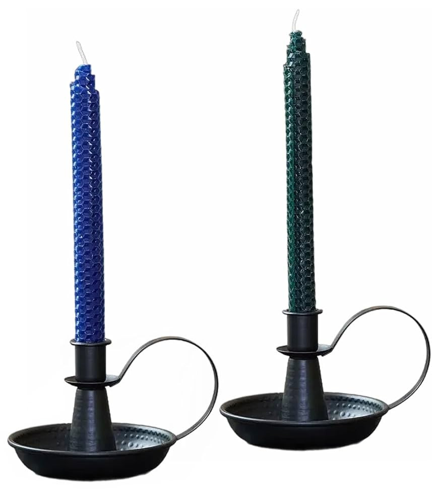 Retro Iron Taper Candle Holder，Black Candlestick Holders Candlelight Stand for Farmhouse Decor ... | Amazon (US)