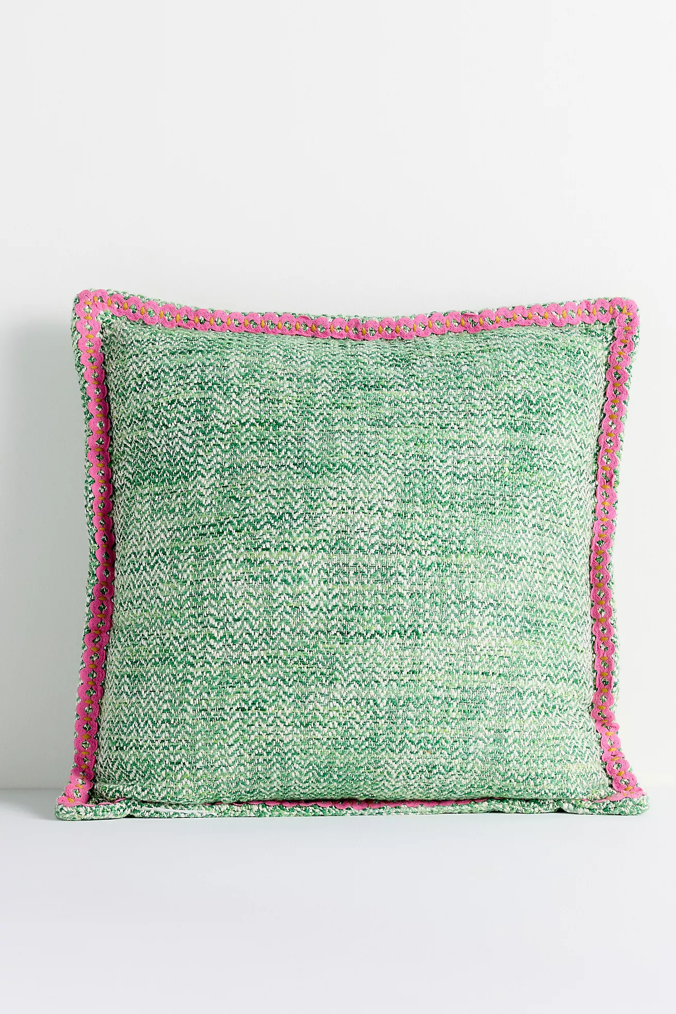 Bermuda Woven Embellished Edge Indoor/Outdoor Pillow | Anthropologie (US)