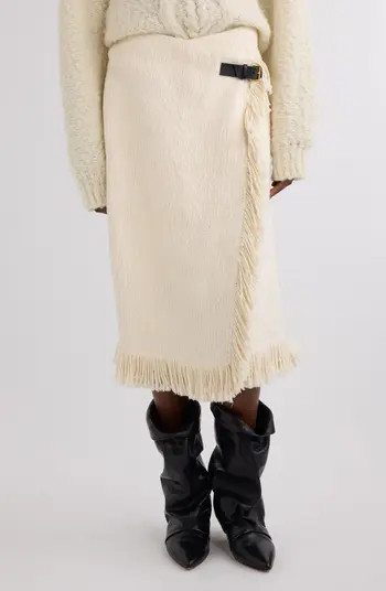 Isabel Marant Galla Fringed Cotton & Linen Wrap Skirt | Nordstrom | Nordstrom