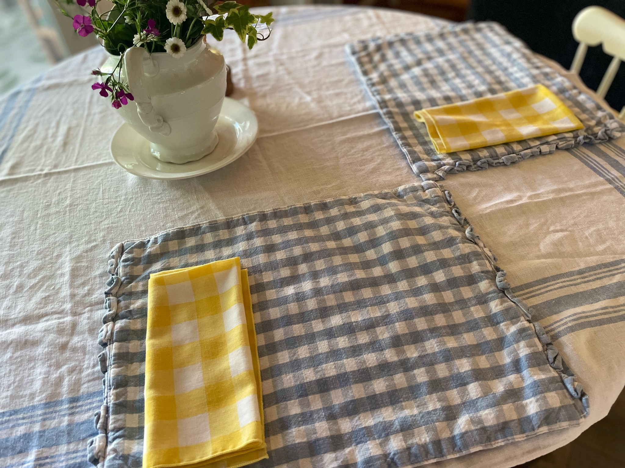 Gingham is my very favorite pattern for Summer!
Gingham can be found in different sizes and colors, enabling you to style it in a way that suites you. I love to mix and match different colors of gingham for Summer, like on my dining table!

#LTKHome #LTKFindsUnder50 #LTKSeasonal