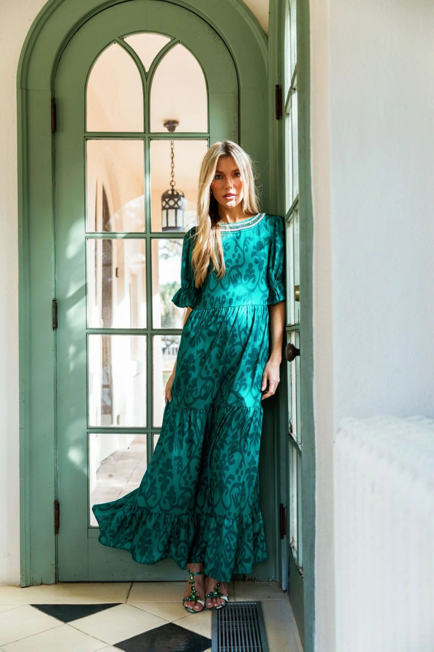 Michola Dress in Emerald Jewel | Sheridan French