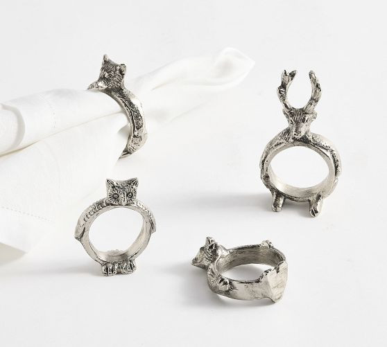 Fantastical Forest Napkin Rings - Mixed Set of 4 | Pottery Barn (US)