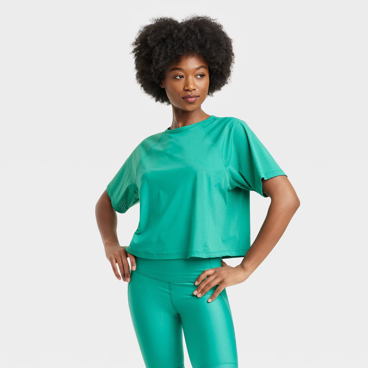 Women's Mesh Boxy Short Sleeve Shirt - All In Motion™ | Target