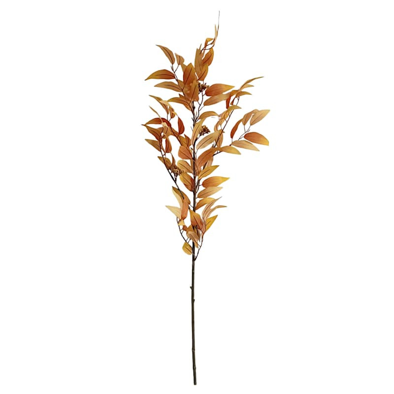 Orange Eucalyptus Stem, 37", Fabric, sold by At Home | At Home