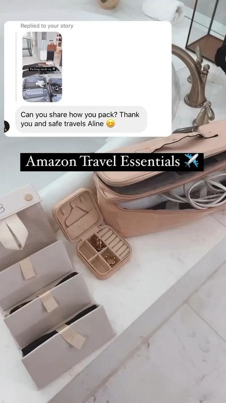 Amazon travel essentials that I love! 
Travel size jewelry box
Cosmetics/Makeup bag
Sunglasses Organizer



#LTKU #LTKtravel #LTKVideo