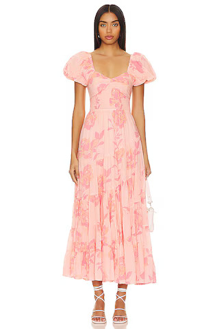 Free People Short Sleeve Sundrenched Maxi Dress In Pinky Combo from Revolve.com | Revolve Clothing (Global)