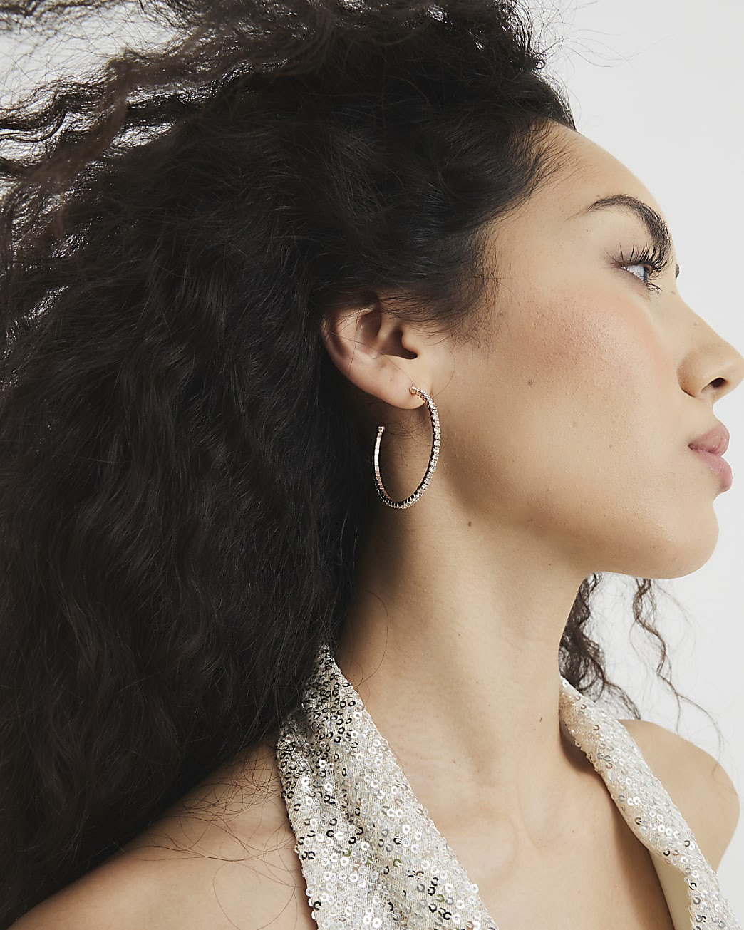 Pack of 3 Rose Gold Crystal Hoop Earrings | River Island UK & IE