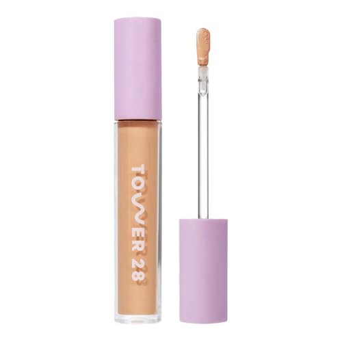 Tower 28 Beauty Swipe Serum Concealer - Hydrating Buildable Medium-Coverage Concealer with Skincare Benefits for Sensitive Skin - Shade 10 NOHO, Medium Tan with Golden Undertones, 0.22 Fl Oz | Amazon (US)
