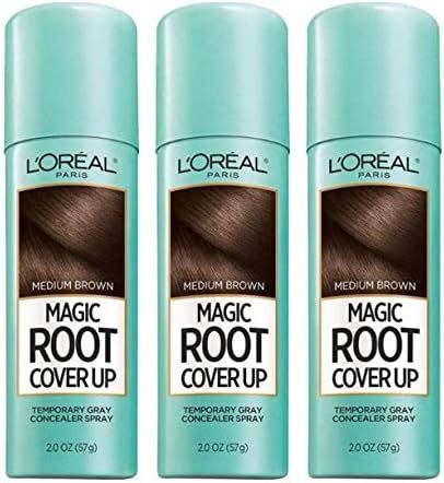 L'Oreal Paris Magic Root Cover Up Gray Concealer Spray Medium Brown 6 oz (3 pack) | Amazon (US)