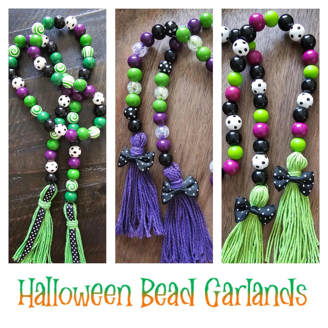Halloween Bead Garlands | Holiday | Tiered Tray, Mantle, Table Decoration - Etsy | Etsy (US)