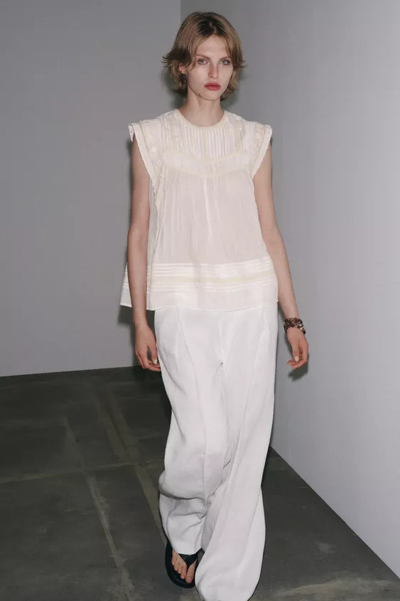 ZW COLLECTION EMBROIDERED BLOUSE | Zara US