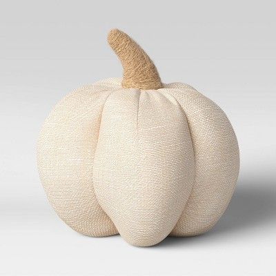 6&#34; x 6&#34; Fabric Pumpkin Figurine Cream - Threshold&#8482; | Target