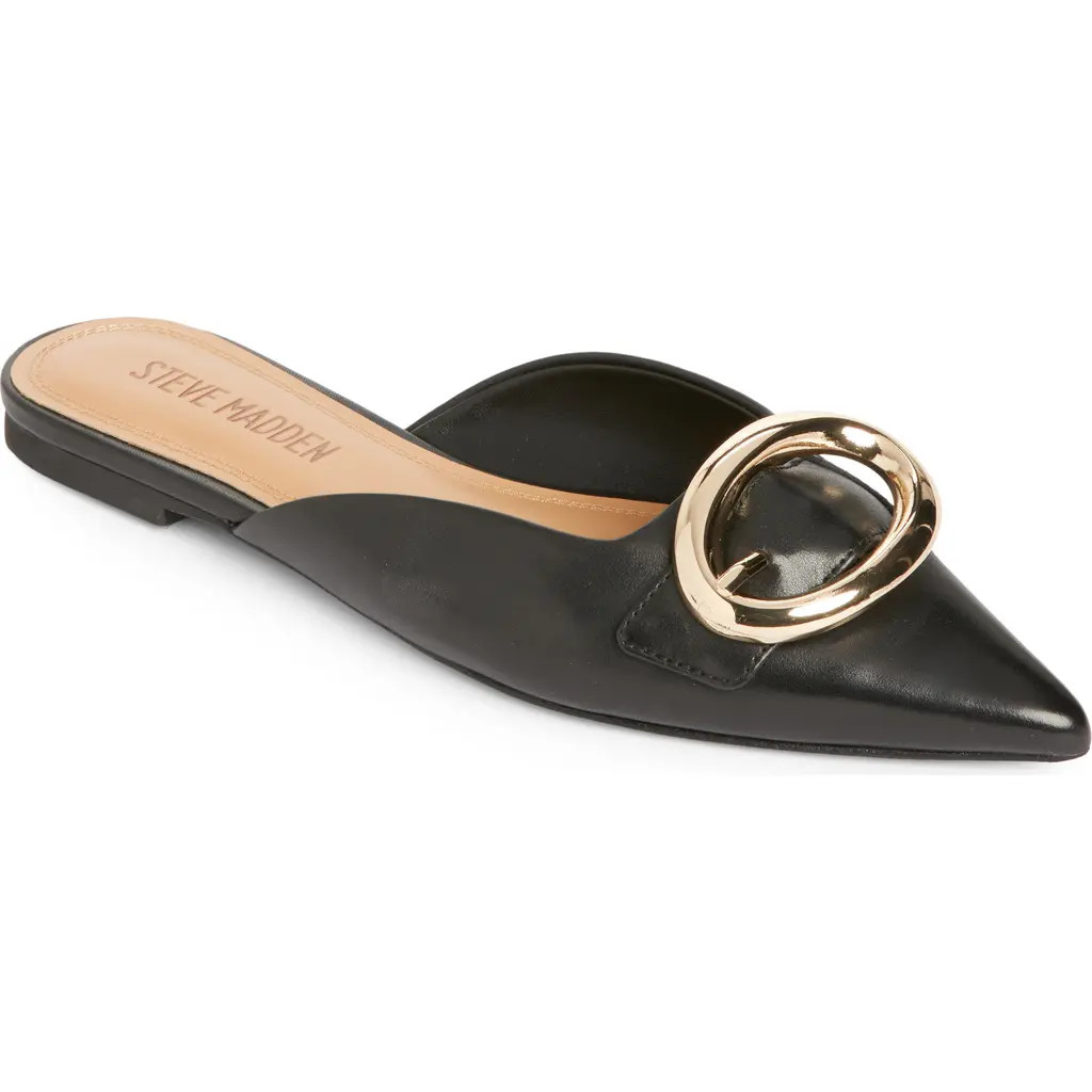 Steve Madden Ira Pointed Toe Mule in Black Leather at Nordstrom, Size 11 | Nordstrom