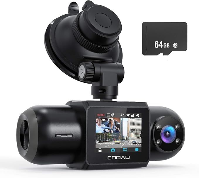 Dash Cam, 64GB SD Card Included, 1080P FHD Built-in GPS Wi-Fi , Front and Inside Car Camera Recor... | Amazon (US)