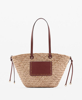 Mango Women's Natural Fiber Double Handle Shoulder Bag - Macy's | Macy's