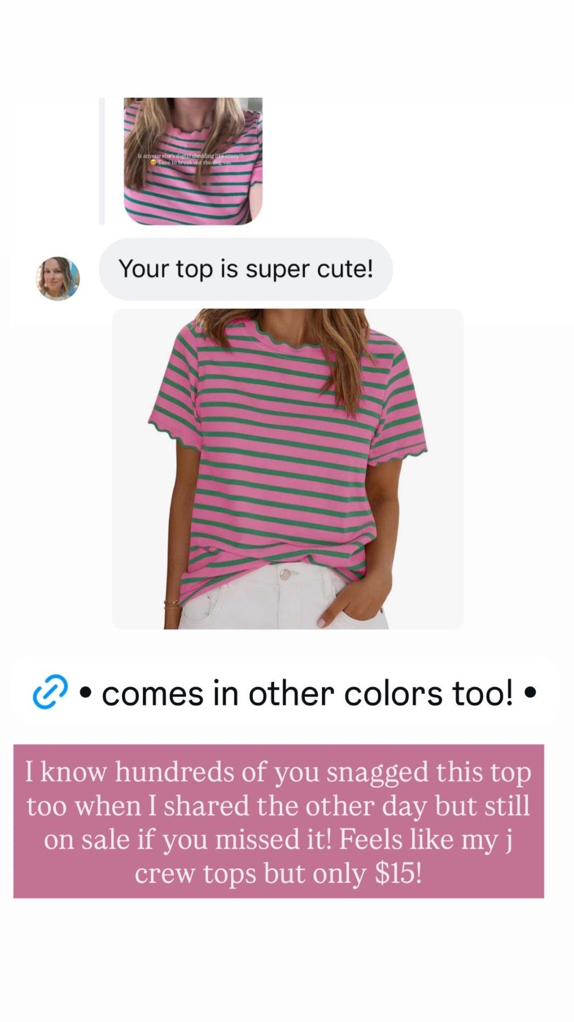 I know hundreds of you snagged this top too when I shared the other day but still on sale if you missed it! Feels like my j crew tops but only $15!

#LTKmomlife #LTKootd #LTKSaleAlert