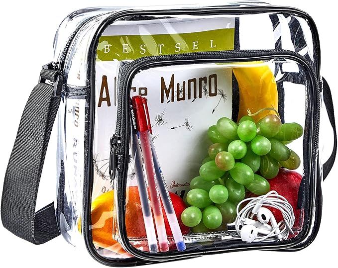 Clear Crossbody Bag Stadium Approved, Clear Messenger Shoulder Bag with Adjustable Strap for Work... | Amazon (US)
