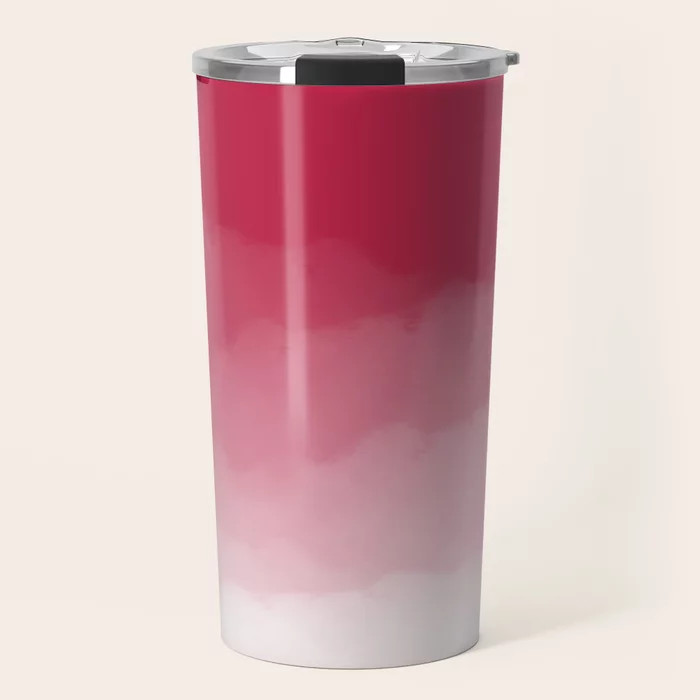 Viva Magenta Watercolor Ombre (Pantone Viva Magenta) Travel Mug | Society6