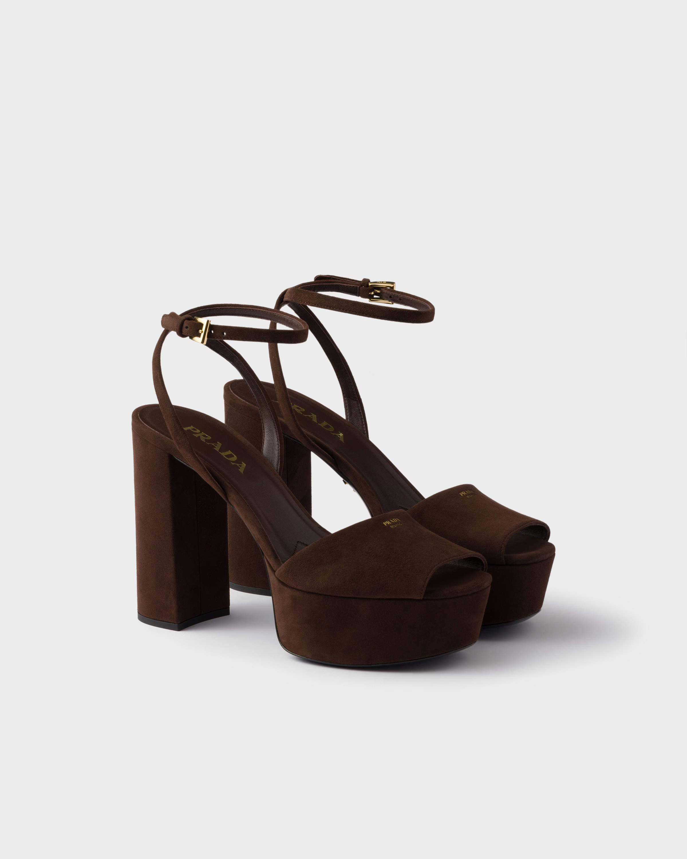 Suede platform sandals | Prada US