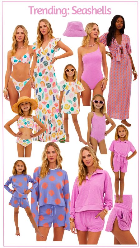 Trend alert: seashells! Check out these cute prints from beach riot! I love that they offer mommy and me matching outfits and swimsuits! I wore the seashell dress to dinner and it was stunning! Love the lounge sets and the terry print! 

#LTKfindsunder100 #LTKswim #LTKkids