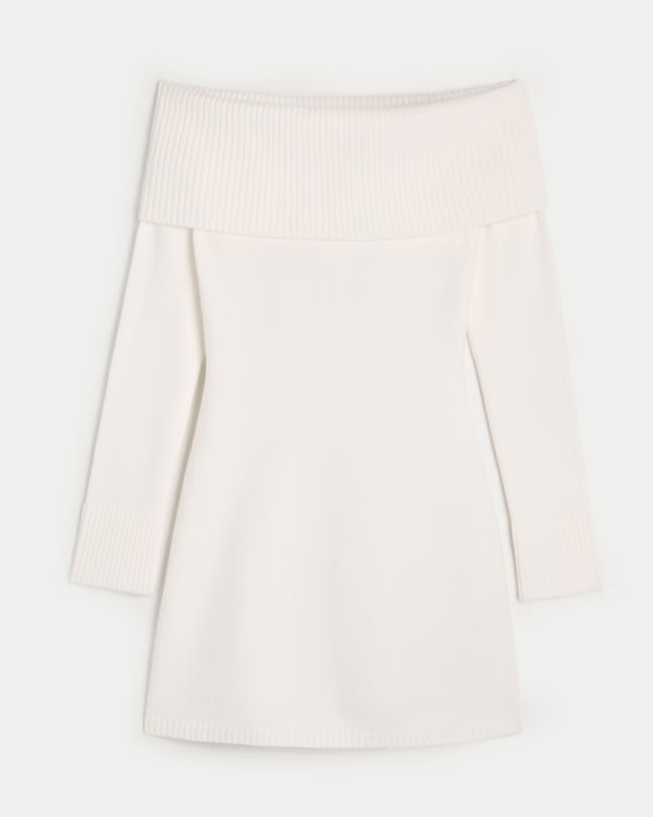 Women's Off-the-Shoulder Skater Sweater Dress | Women's New Arrivals | HollisterCo.com | Hollister (US)