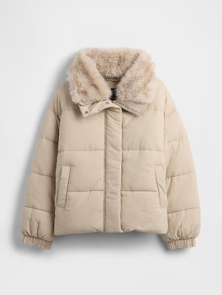 Faux Fur-Trim Puffer Jacket | Gap (US)