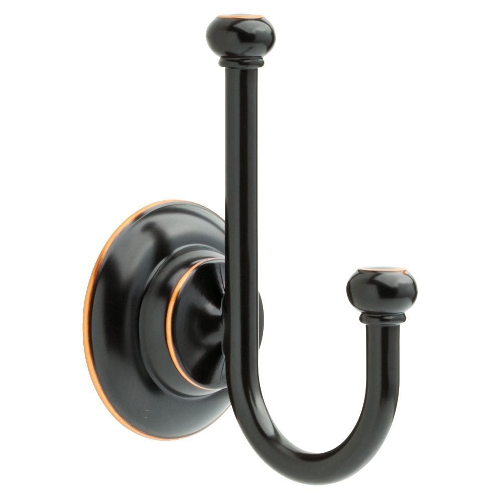 Delta Porter Double Towel Hook in Oil Rubbed Bronze-78435-OB1 - The Home Depot | Home Depot
