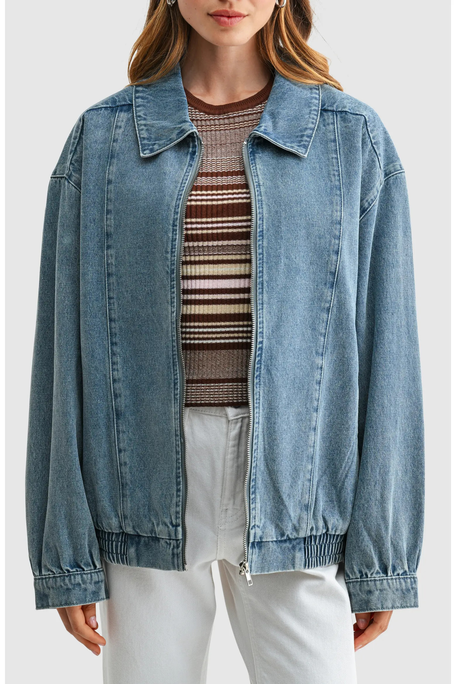 Oversized Denim Bomber Jacket (Women) | Nordstrom | Nordstrom