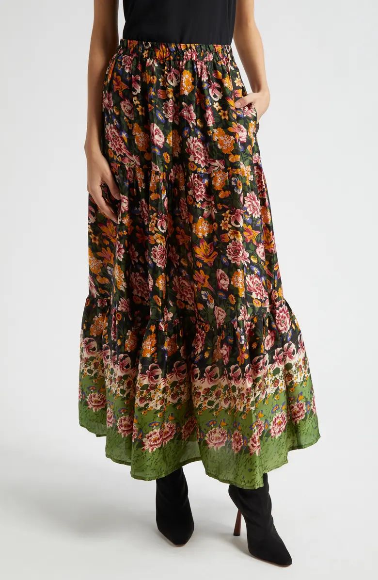 MILLE Paola Floral Print Tie Waist Maxi Skirt | Nordstrom | Nordstrom