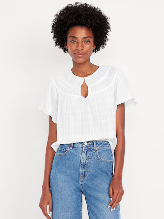 Flutter-Sleeve Dobby Top | Old Navy | Old Navy (US)
