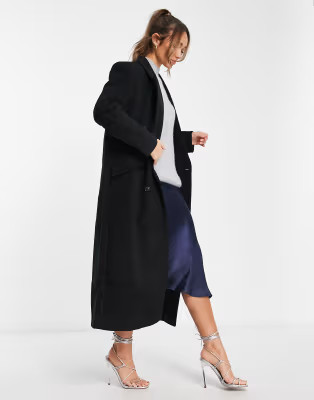 ASOS DESIGN smart dad coat in black | ASOS (Global)