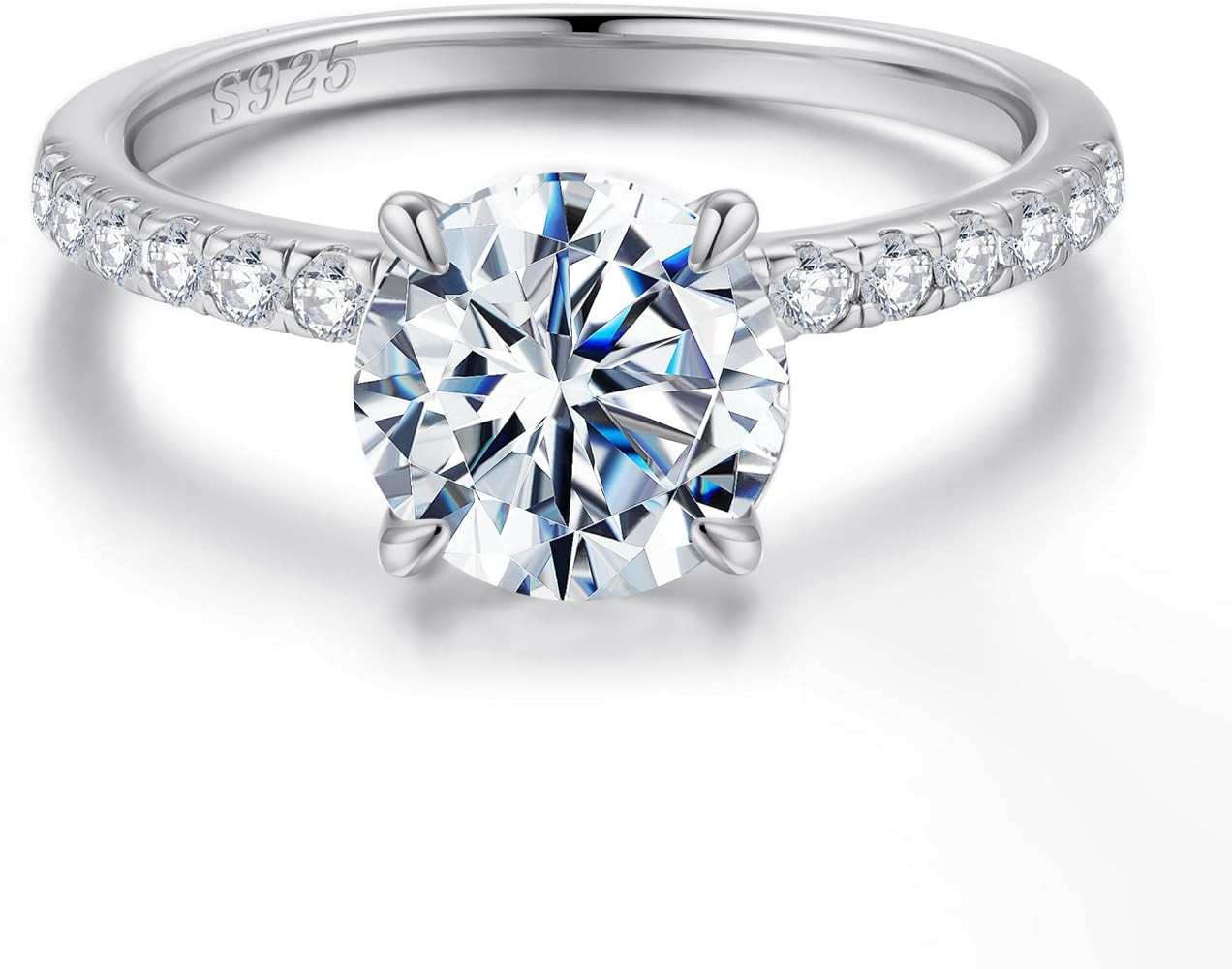 SMILEST 2ct Hidden Halo Engagement Rings for Women, 14K White Yellow Gold Plated Solid 925 Sterli... | Amazon (US)