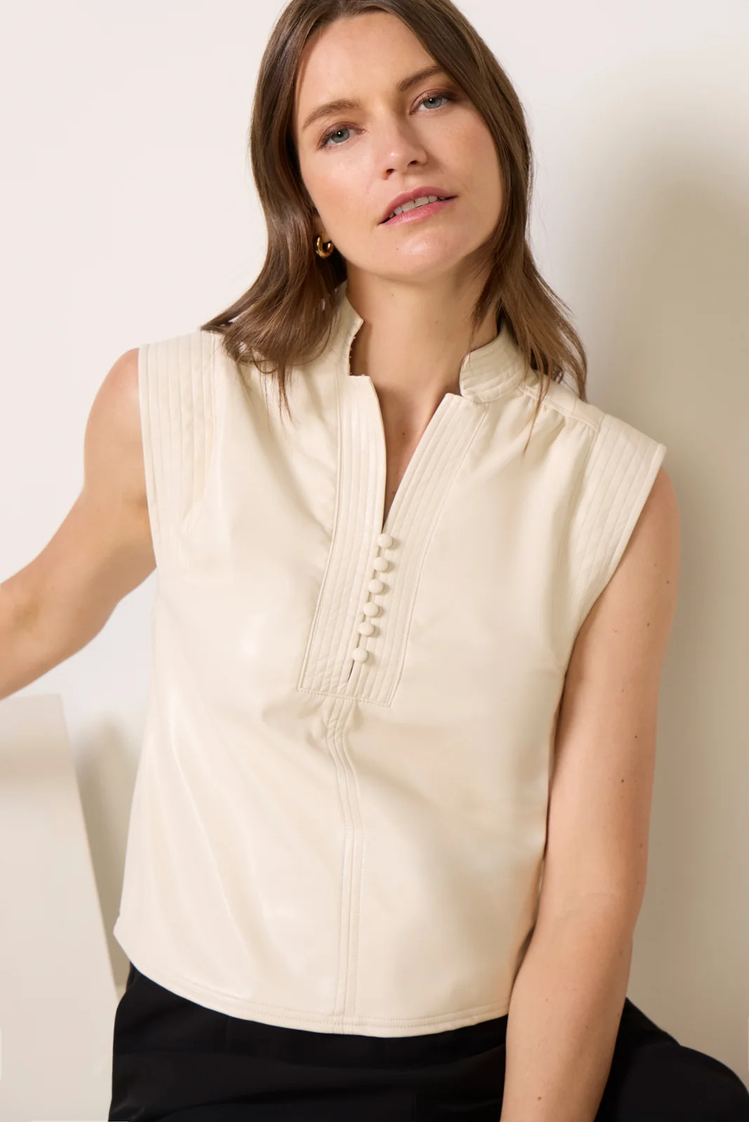 Tayma Faux Leather Top | Evereve