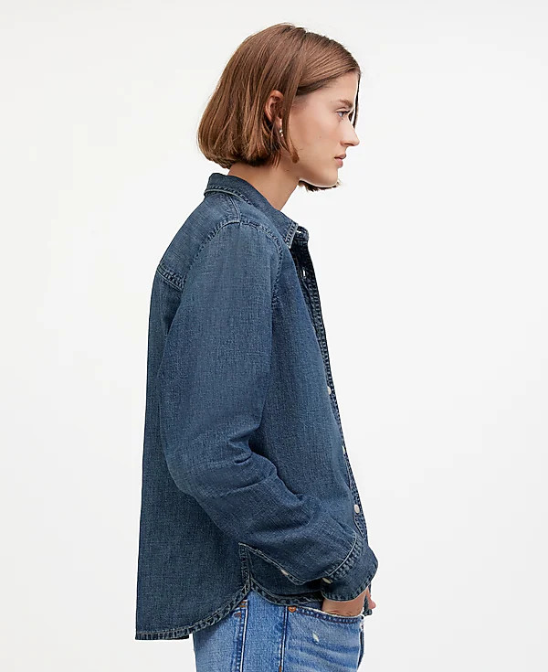Denim Tuckable Button-Up Shirt in Hillsborough Wash | Madewell