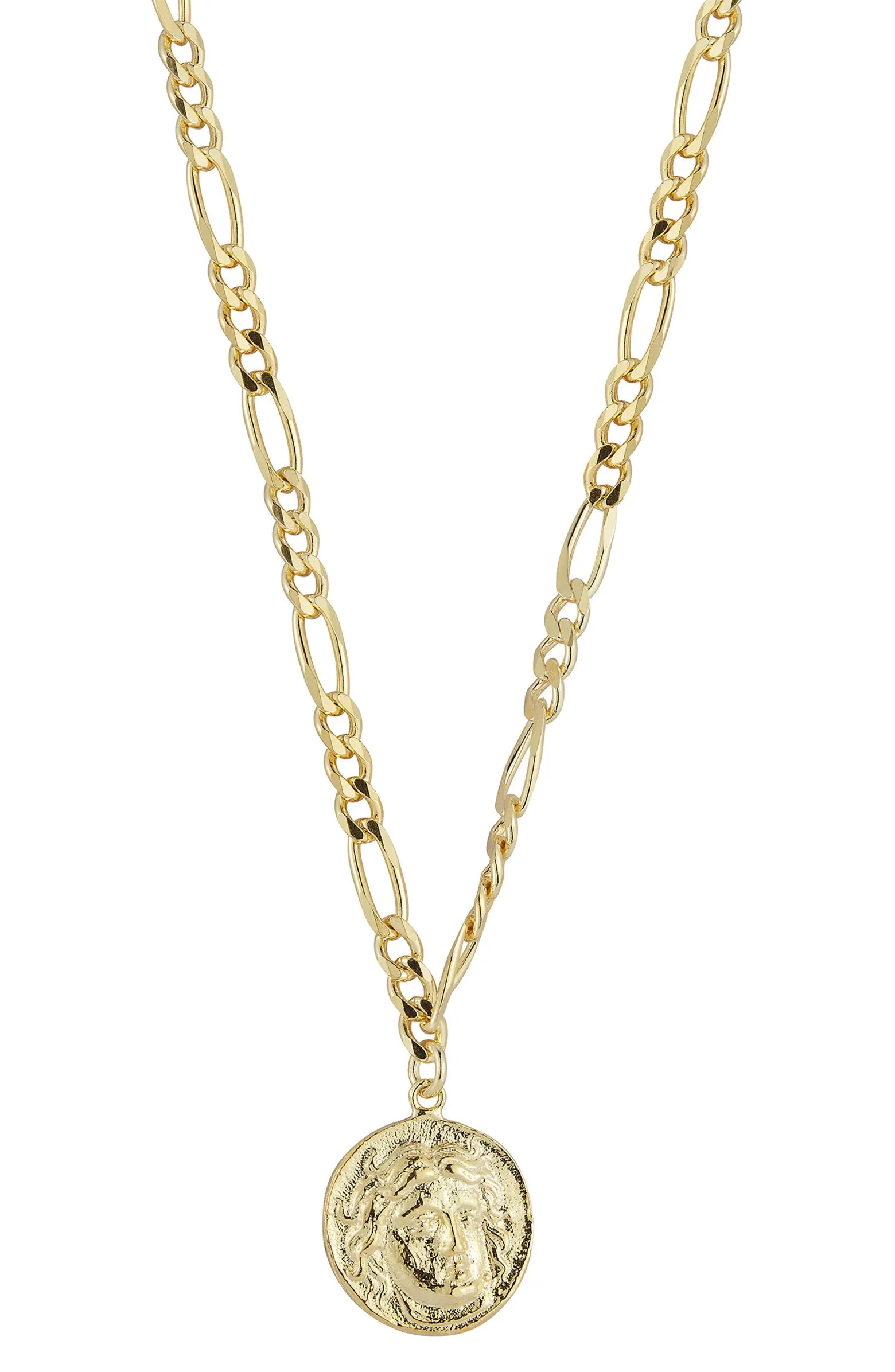 CHLOE AND MADISON 14K Gold Plated Sterling Silver Coin Pendant Necklace | Nordstromrack | Nordstrom Rack