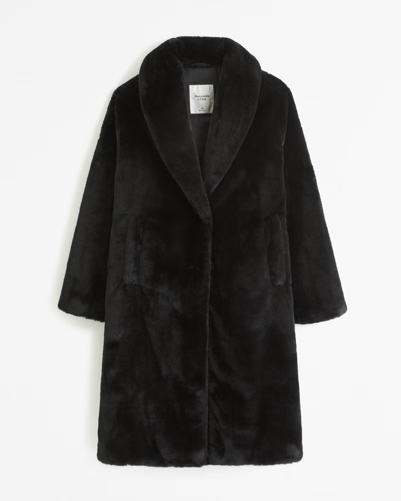 Faux Fur Long-Length Coat | Abercrombie & Fitch (US)