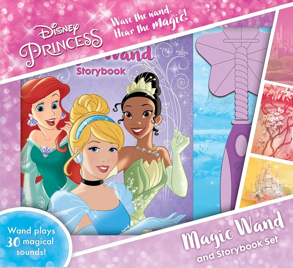Disney Princess - Magic Wand Storybook and Toy Wand Set - Wand Plays 30 Magical Sounds - PI Kids | Amazon (US)