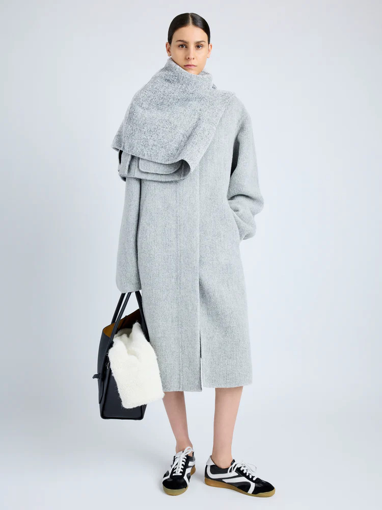 Proenza Schouler Albers Coat in Textured Double Face Wool - Light Grey Multi | Proenza Schouler O... | Proenza Schouler LLC