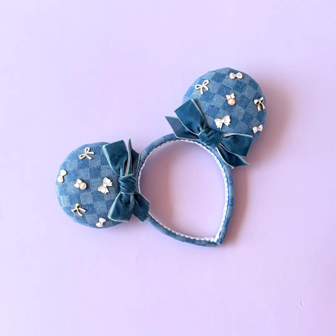 Denim Coquette Minnie Ears - Etsy | Etsy (US)