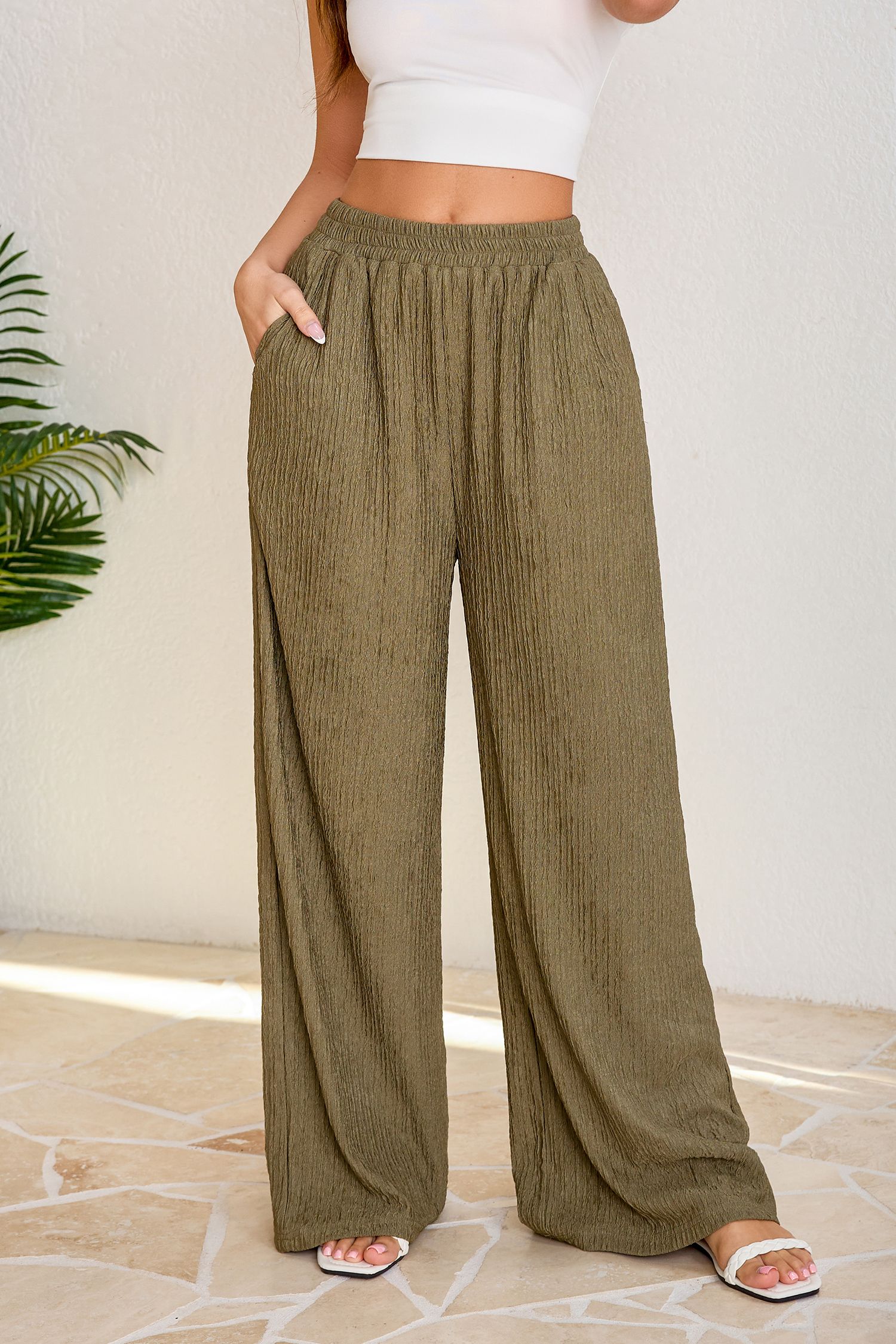 Green Straight Leg Pants | Cupshe US