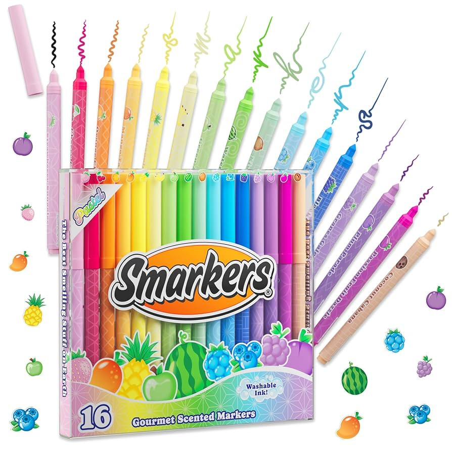 Pastel Smarkers - Washable Patented Gourmet Scented Pastel Markers, Assorted Colors, Standard Poi... | Amazon (US)