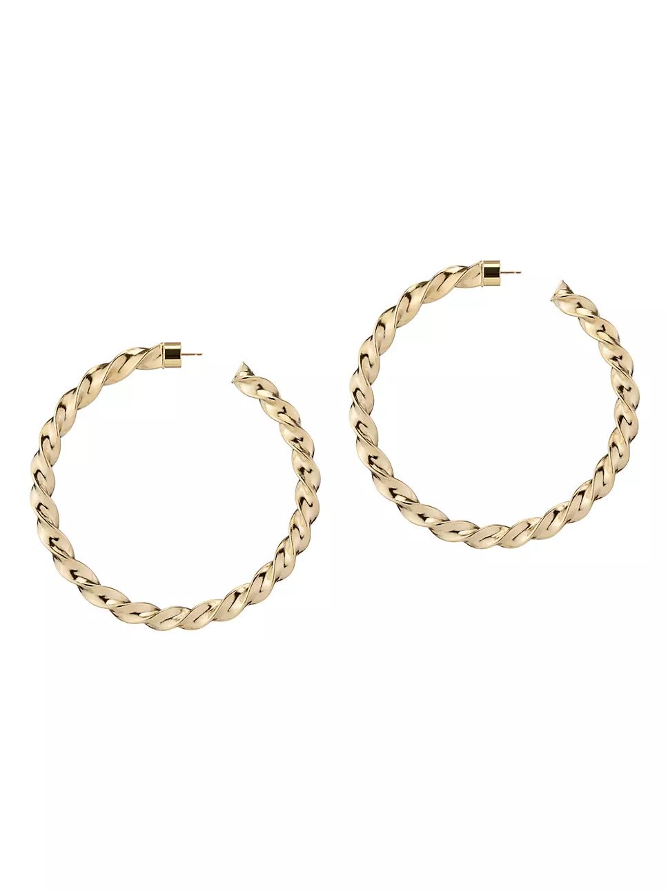 Karla 10K-Gold-Plated Twisted Hoop Earrings | Saks Fifth Avenue