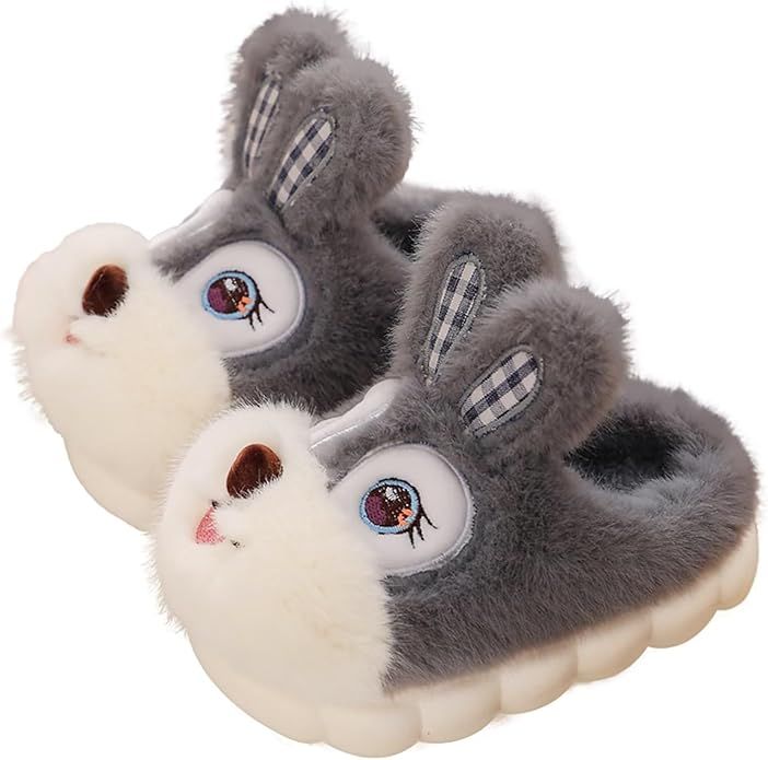 Toddler Girls Slippers Boys Girls Fluffy Home Slippers Winter Warm Indoor Cute Bunny Shoes | Amazon (US)