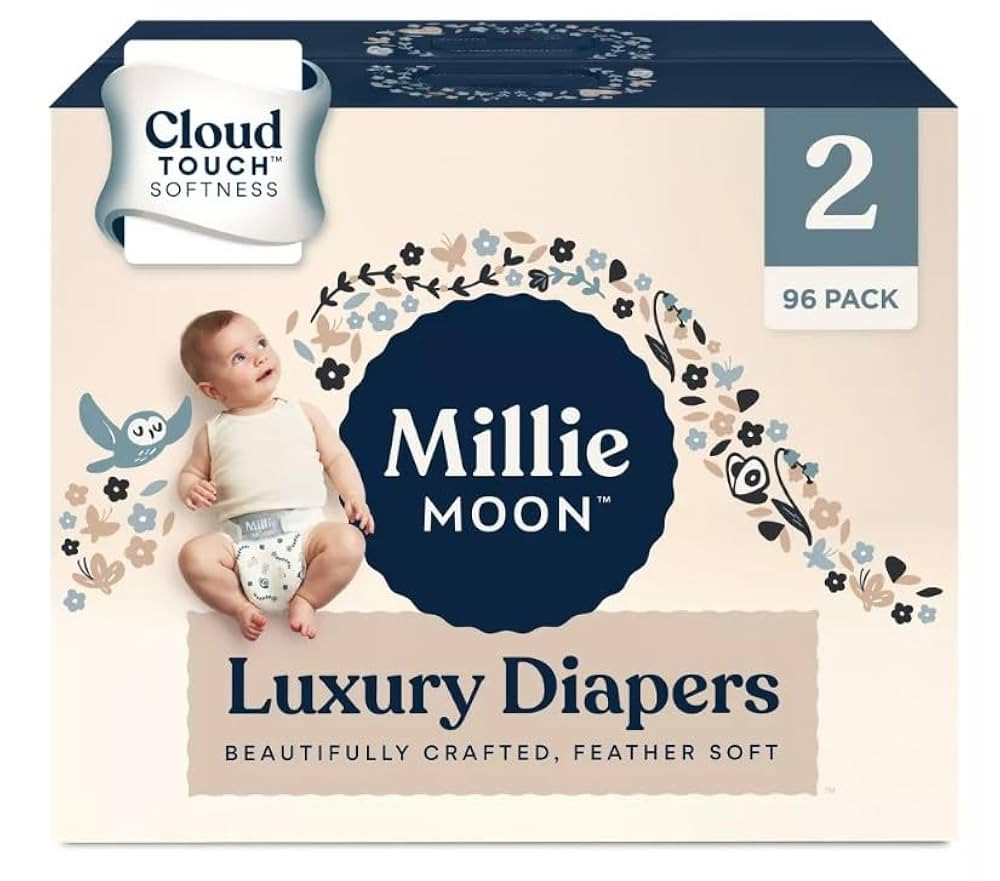Millie Moon Luxury Diapers - Size 2-96ct | Amazon (US)