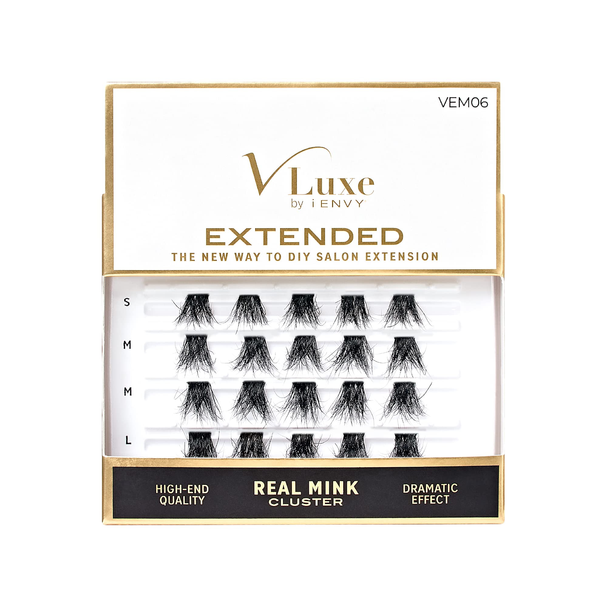 VLuxe Extended Real Mink Lash Clusters Lashes DIY Salon Lash Extension Apply Underneath Natural L... | Amazon (US)
