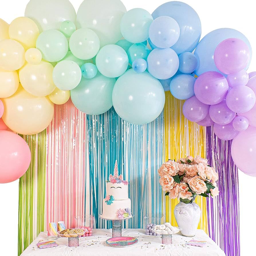 Pastel Balloon Garland Kit - Macaron Balloon Arch Kit for Parties - Small and Large Balloons Gold... | Amazon (US)
