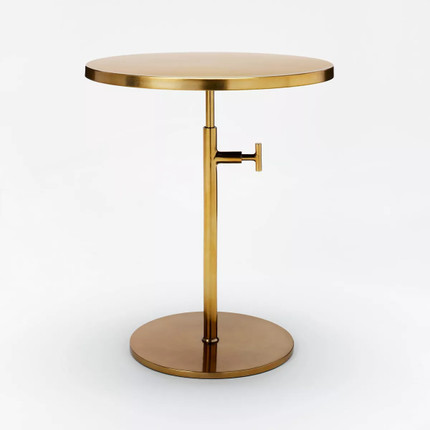 Adjustable Brass Accent Table