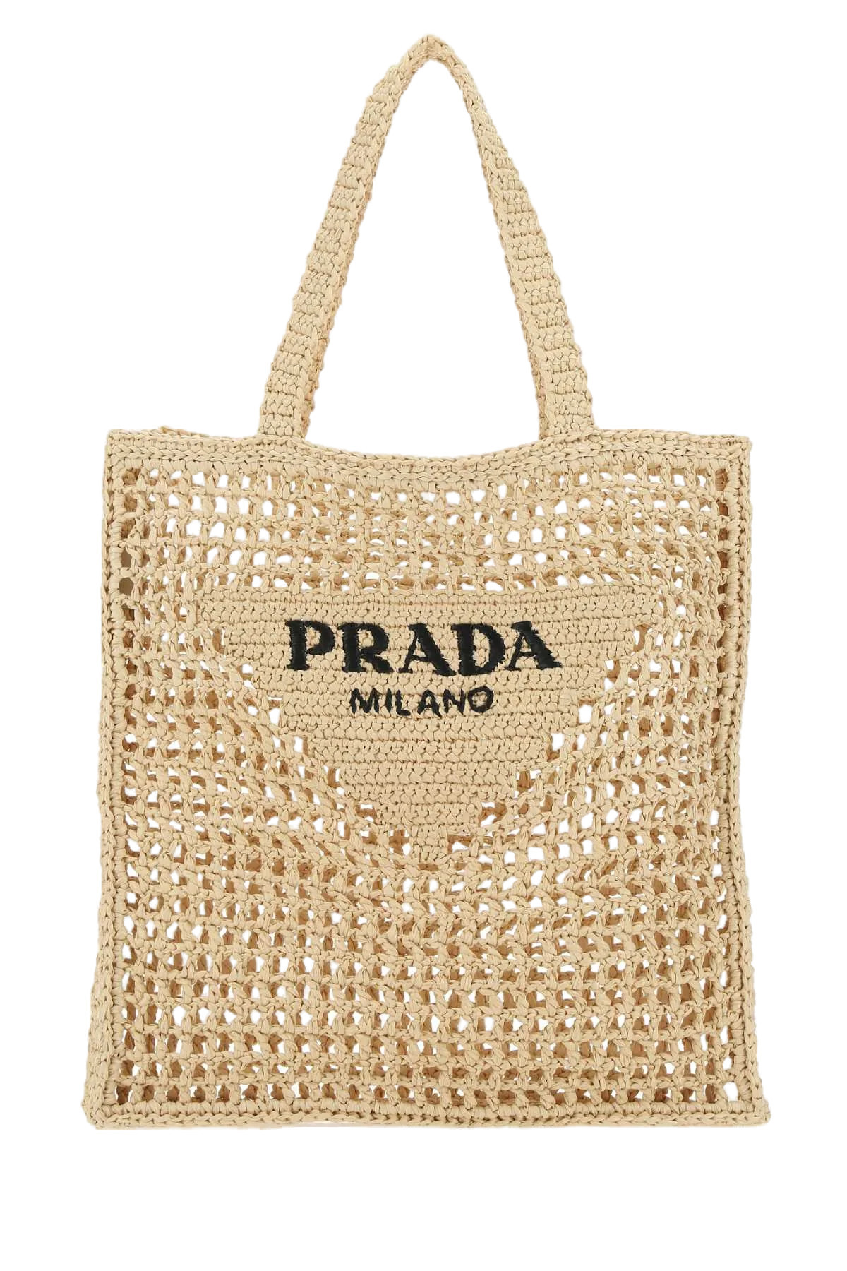 Prada Crocheted Raffia Tote Bag — Beige | Italist Inc.