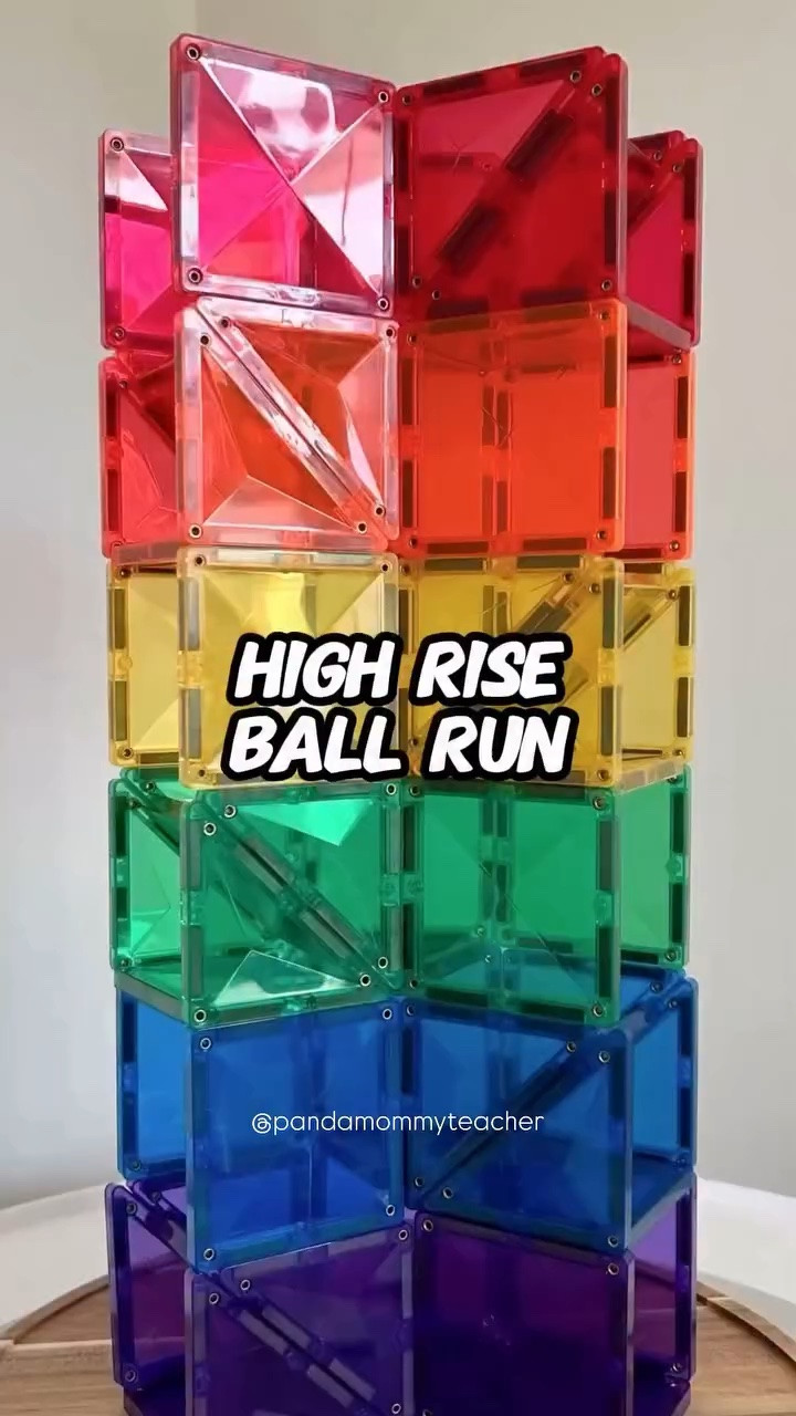 Ready to take your ball runs to new heights? This magnetic tile high-rise ball run is an epic way to spark creativity, problem-solving, and endless fun! ✨

Want to build it too? 📖 Grab my Magnetic Tile book for step-by-step instructions and more amazing builds your kids will love.

FOLLOW @pandamommyteacher for more play inspiration. 💫

#stemtoys #stemforkids #magnetictiles #openendedtoys #openendedplay  stem ballrun simpleballrun
