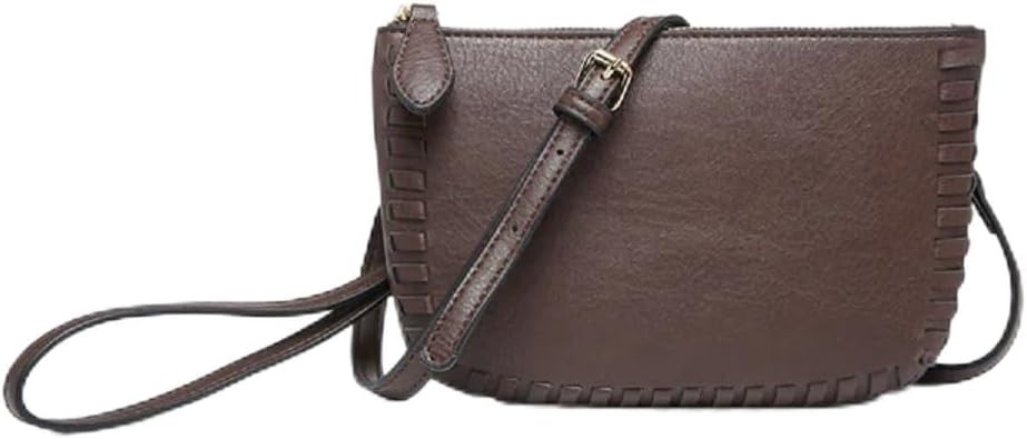 JEN & CO. Bonnie Vegan Leather Small Crossbody Bags Whipstitch Wristlet Wallets Clutch Purses Sho... | Amazon (US)